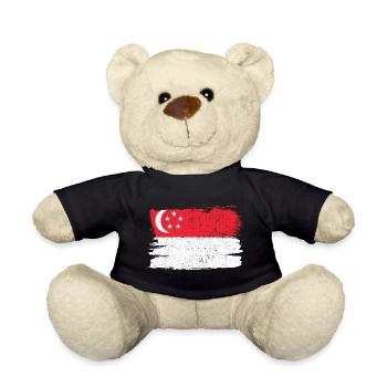 Singapore Flag Flag Peace Vintage - Teddy Bear - black - Front