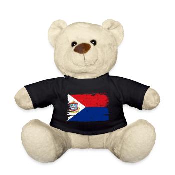 Drapeau de Saint-Martin Drapeau de la paix Vintage - Nounours - noir - Devant