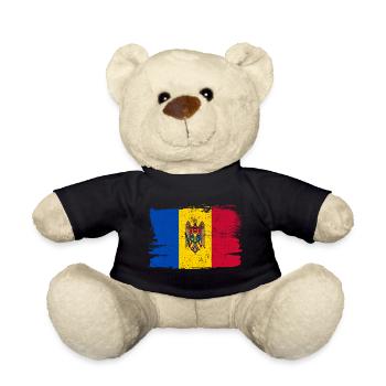 Moldova Flag Flag Peace Vintage - Teddy Bear - black - Front