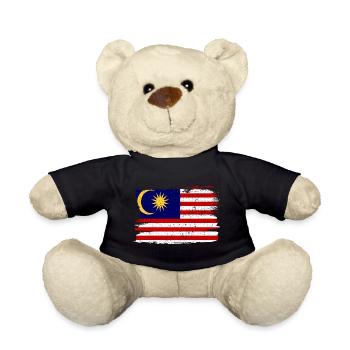 Malaysia Flag Flag Peace Vintage - Teddy Bear - black - Front