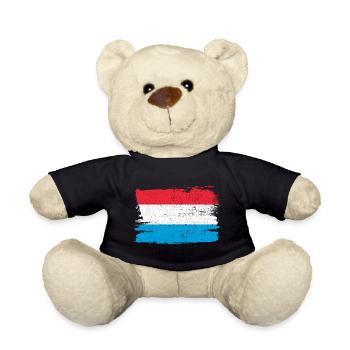 Drapeau du Luxembourg Drapeau de la Paix Vintage - Nounours - noir - Devant