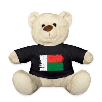 Drapeau de Madagascar Drapeau Paix Vintage - Nounours - noir - Devant