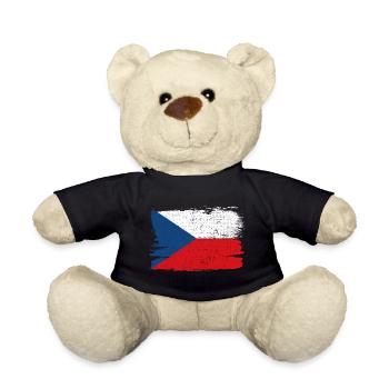 République tchèque Tchéquie drapeau drapeau paix Vintage - Nounours - noir - Devant