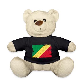 Republik Kongo Flagge Flagge Frieden Vintage - Teddy - Schwarz - Vorne