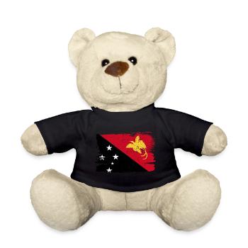 Papouasie-Nouvelle-Guinée drapeau drapeau paix Vintage - Nounours - noir - Devant