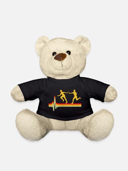Staffellauf Athlet Leichtathletik Herzschlag - Teddy - Schwarz