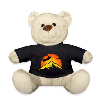 Wingsuit flying Base Jumping Skydiving Retro - Teddy Bear - black - Front