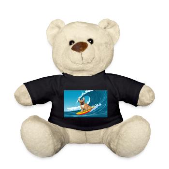 Bouledogue Français Propriétaire Beach Dog Surfing Planche de surf - Nounours - noir - Devant
