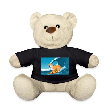 Cardigan Gallois Corgi Chien Surf Vagues de la Mer - Nounours - noir - Devant