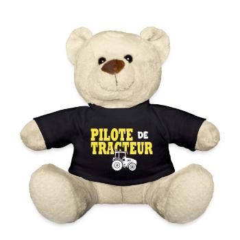 tracteur humour pilote de tracteur drôles paysan - Nounours - noir - Devant
