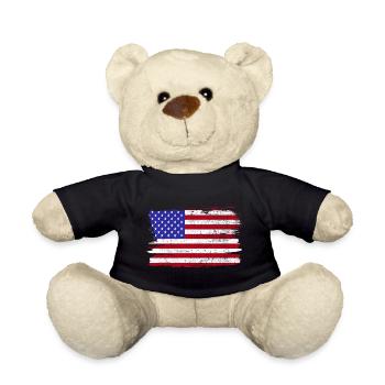 USA America Flag Flag Peace Vintage - Teddy Bear - black - Front