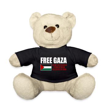 Gaza libre, drapeau de la Palestine, sauver Gaza, Palestine - Nounours - noir - Devant