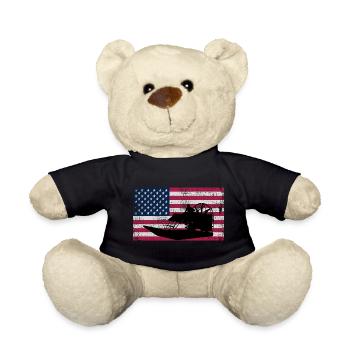 Amerikanische Flagge USA Airboat Fanboat Airboating - Teddy - Schwarz - Vorne
