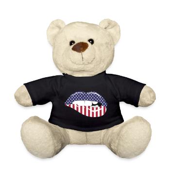 Lip Kiss USA Print - Teddy Bear - black - Front