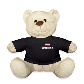 Austria, Austrian Flag, Austria Gift - Teddy Bear - black - Front