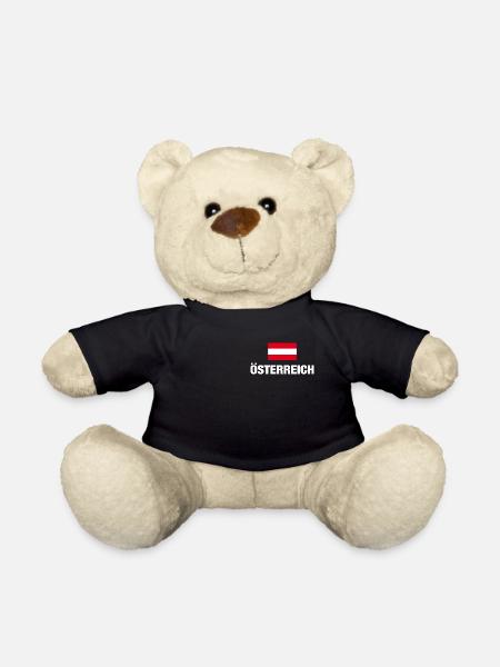 Österreich österreichische Flagge Austria Geschenk - Teddy - Schwarz