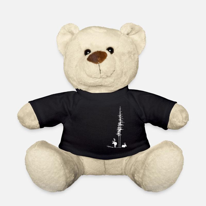 2 Rentiere unter Tannen - Teddy - Schwarz