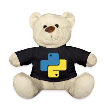 Python Pixelart - Teddy - Schwarz - Vorne