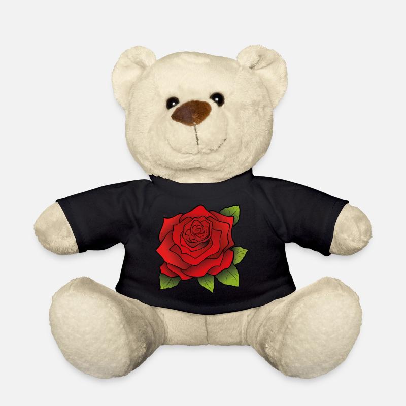 Red rose - Teddy Bear - black