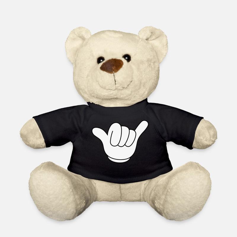 Shaka signe main descente motocross surf blanc - Nounours - noir