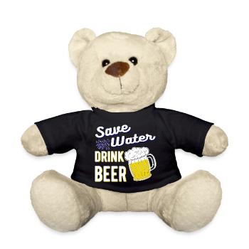 Économiser de l'eau boire de la bière - Nounours - noir - Devant