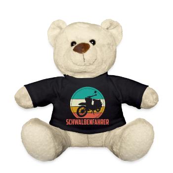 Schwalbe Moped Mofa DDR Schwalbenfahrer Geschenk - Teddy - Schwarz - Vorne
