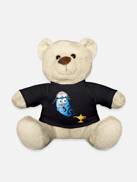 goldene orientalische Wunderlampe & Flaschengeist - Teddy - Schwarz