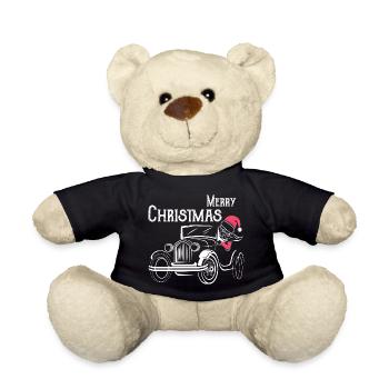christmas oldtimer Autos lustiger Weihnachtsmann - Teddy - Schwarz - Vorne
