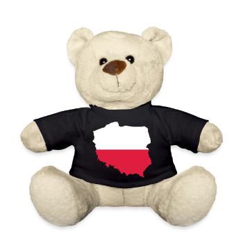 Poland - National border in national flag - Teddy Bear - black - Front