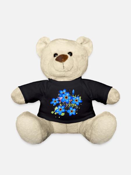 leuchtend blaues Vergissmeinnicht Graffiti - Teddy - Schwarz