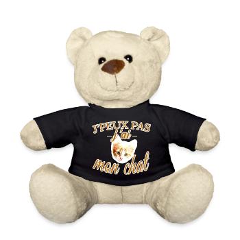 t shirt chaton vetements chat - humour CHATON - Nounours - noir - Devant