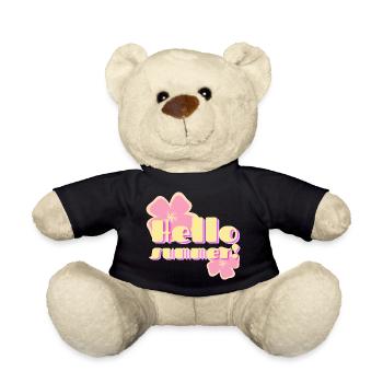 Hallo Sommer-Retro-Pastellblumen - Teddy - Schwarz - Vorne
