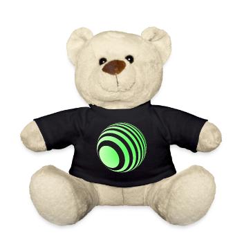 3D-Ball mit grünen Streifen - Teddy - Schwarz - Vorne
