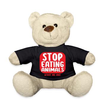Stop Eating Animals Without BBQ Sauce - Not VGN - Teddy - Schwarz - Vorne