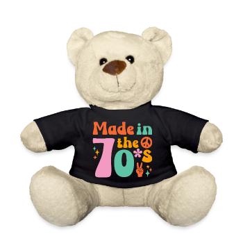 Ich Liebe die 70er Hippie - Teddy - Schwarz - Vorne