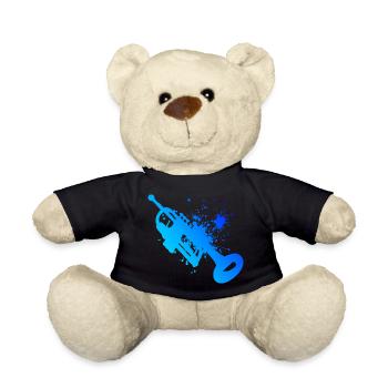 Trompeter Trumpet Player Trompete Trompeten Spiele - Teddy - Schwarz - Vorne