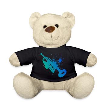 Trumpeter Women Men Trumpet Players Trumpets - Teddy Bear - black - Front