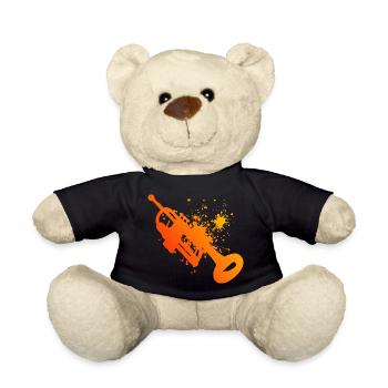 Trumpet Player Trumpet Player Women's Trumpet - Teddy Bear - black - Front
