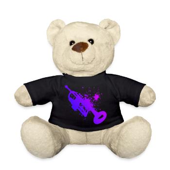 Trumpet Player Trumpet Trumpet Trumpets Spie - Teddy Bear - black - Front