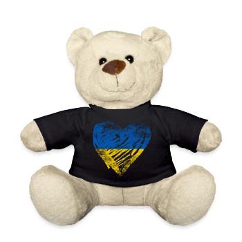 Ukraine coeur utilisé look - Nounours - noir - Devant
