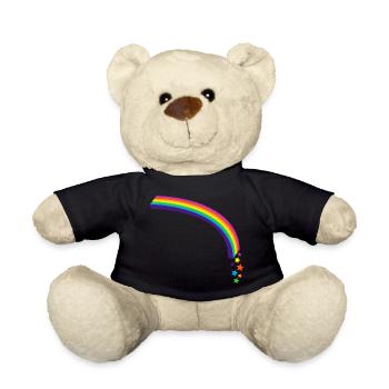 Kidcore Regenbogen Sterne bunt Farben Geschenk - Teddy - Schwarz - Vorne