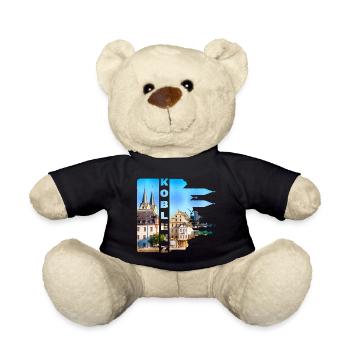 Koblenz Deutschland Stadt Skyline Heimat Liebe - Teddy - Schwarz - Vorne