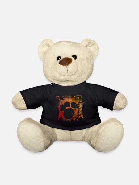 Drummer Drum Kit Drummer - Teddy Bear - black