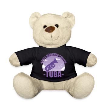 Tuba Musikerin Instrument Mädchen Geschenk - Teddy - Schwarz - Vorne