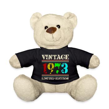 1973 Birthday Retro Vintage born in 1973 - Teddy Bear - black - Front