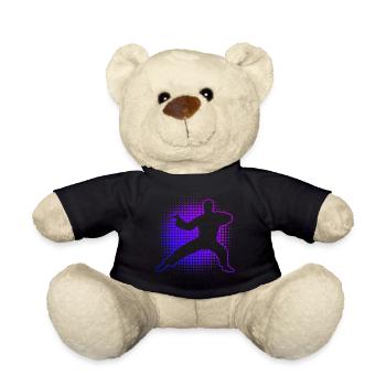Wushu Women Men Kungfu Martial Arts Kung Fu - Teddy Bear - black - Front
