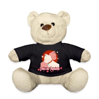 J'veux des papouilles cadeau saint-valentin amour - Nounours - noir - Devant
