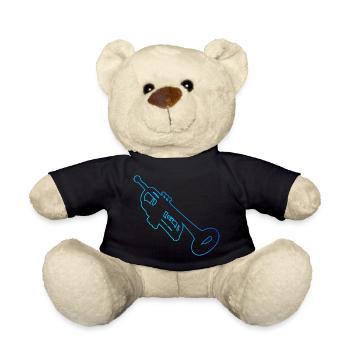 Jazz Trumpeter Trumpeter Trumpet - Teddy Bear - black - Front