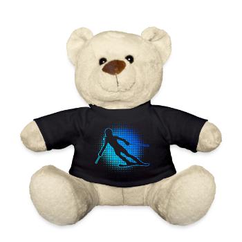 Freestyle skier skier skier winter sports - Teddy Bear - black - Front