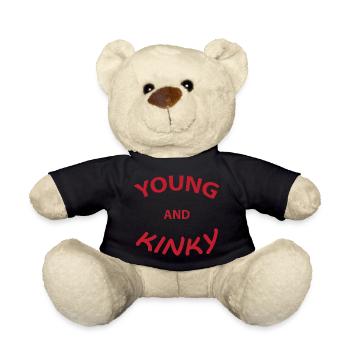 Text T-Shirt Design Young und Kinky Geschenkidee. - Teddy - Schwarz - Vorne